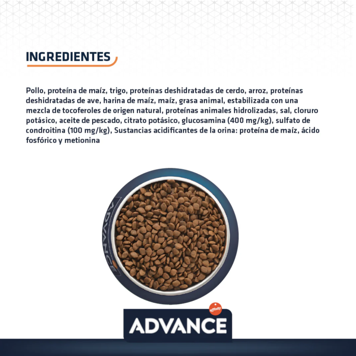 a2.3 Advance Veterinary Diets Urinary Alimento para Gato con Problemas Urinarios (Presentación de 1.5 Kg y 3.0 Kg)