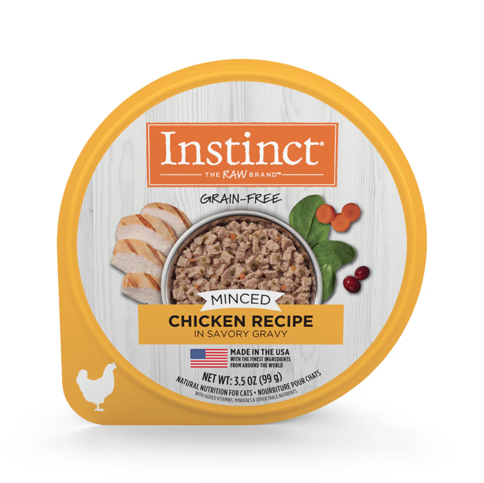 pl1 Alimento Instinct Original Minced Cups Para Gato, Sabor Pollo. 99 g