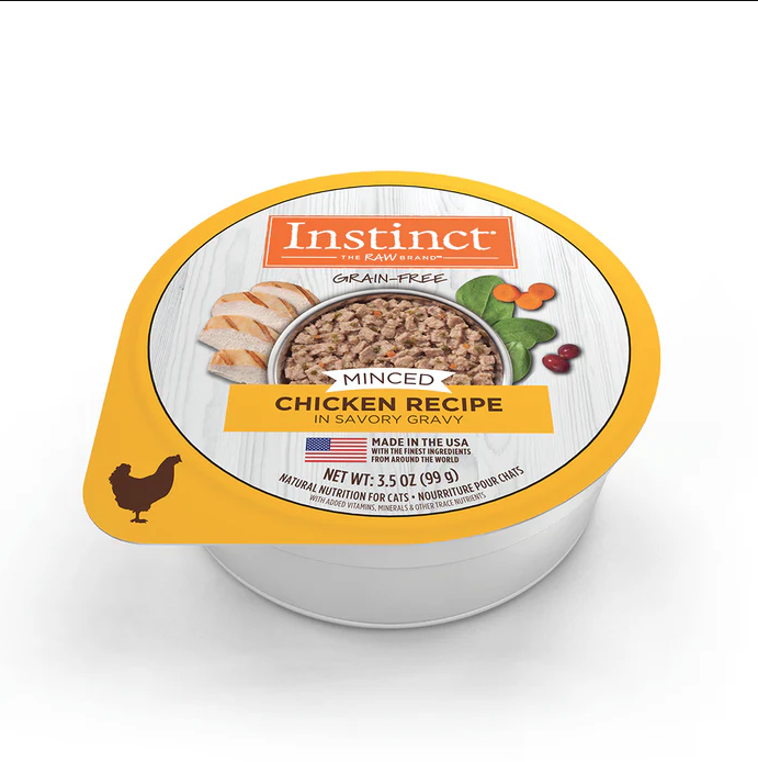 pl2 Alimento Instinct Original Minced Cups Para Gato, Sabor Pollo. 99 g