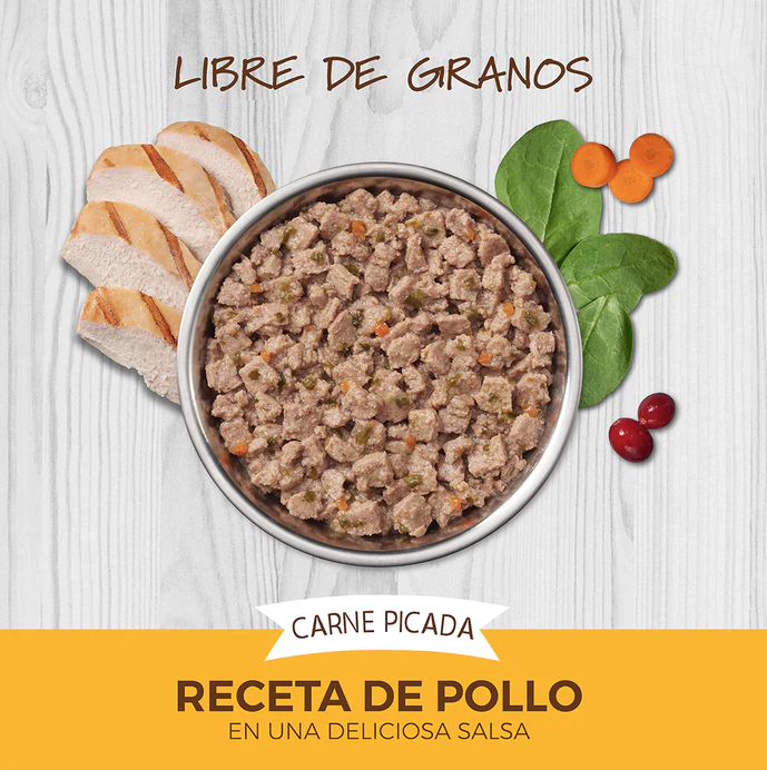 pl3 Alimento Instinct Original Minced Cups Para Gato, Sabor Pollo. 99 g