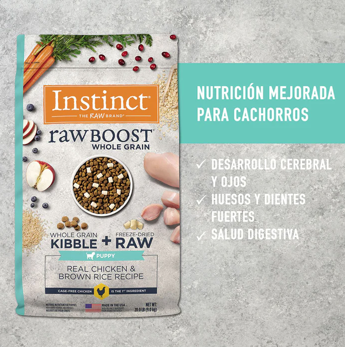 raw6 Instinct Raw Boost de Pollo con Granos y Arroz Integral para Cachorros (Presentación: 2.0 kg, 9.07 Kg)