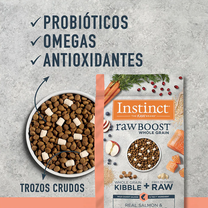 rsa6 Instinct Raw Boost de Salmón con Granos y Arroz Integral para Perros (Presentación: 2.04 kg, 9.07 Kg)