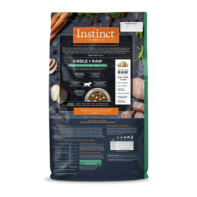 rw2 Instinct Raw Boost Cachorros Razas Grandes 20 Lb - Para Perros (Presentación 9.0 Kg)