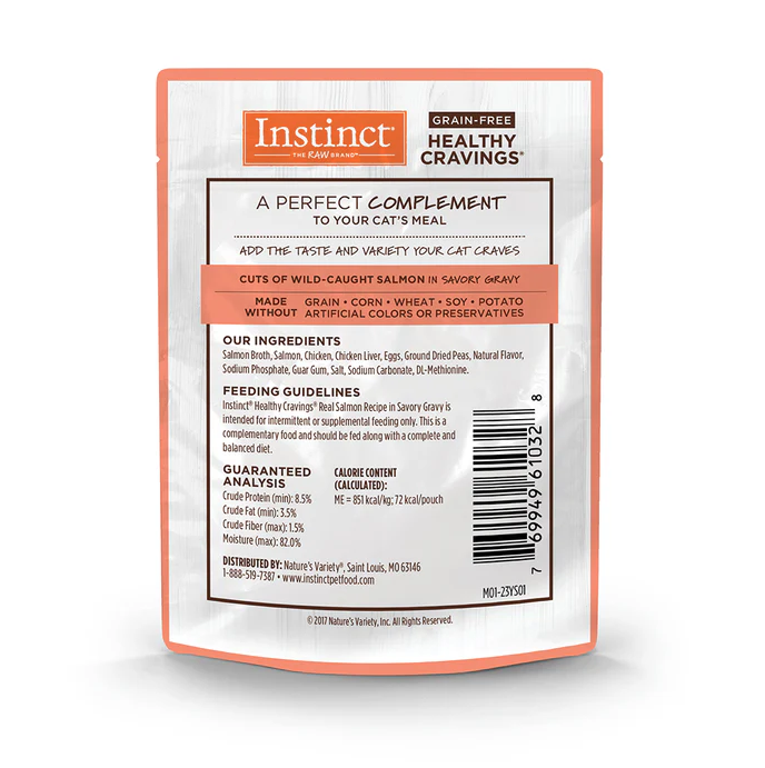 s2 Alimento Húmedo Healthy Cravings Instinct Para Gato, Sobre Sabor Salmón. 85 g