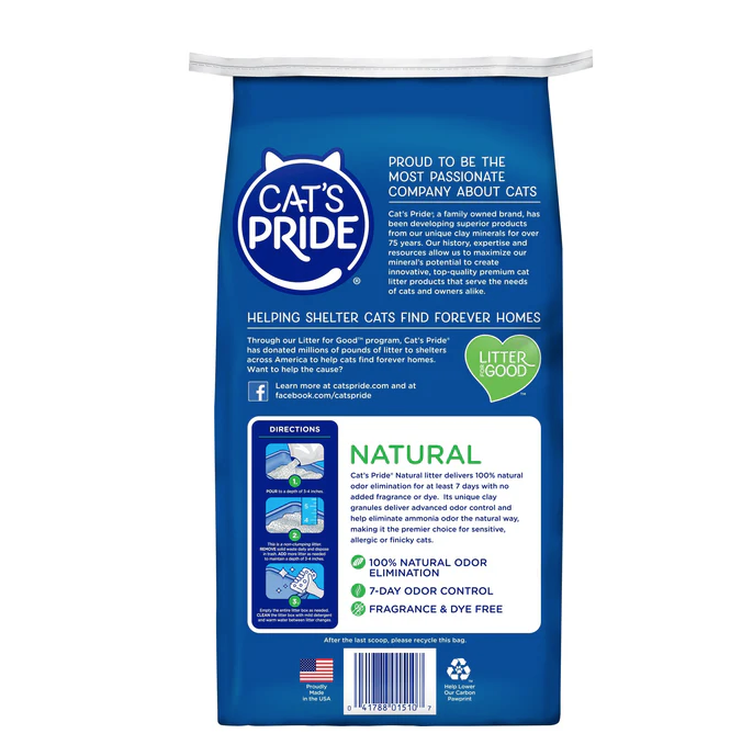 ARE2 Cat's Pride Natural Arena para gato No aglutinante, Elimina olores y Libre de fragancia 10lb
