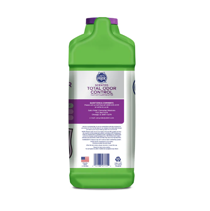 AT3 Cat's Pride Sceted Total Odor Control Arena para gatos Aglutinante, Bloquea Olores al instante 15lb