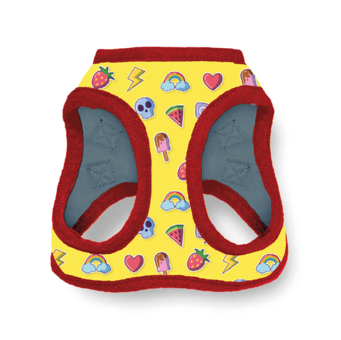 PRA1 Pechera Para Perro Con Diseños Divertidos Full Print, De Fácil Transpiración y Muy Cómoda. Color Amarillo