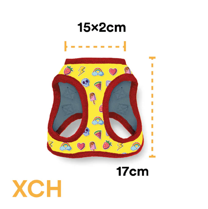 PRA3 Pechera Para Perro Con Diseños Divertidos Full Print, De Fácil Transpiración y Muy Cómoda. Color Amarillo