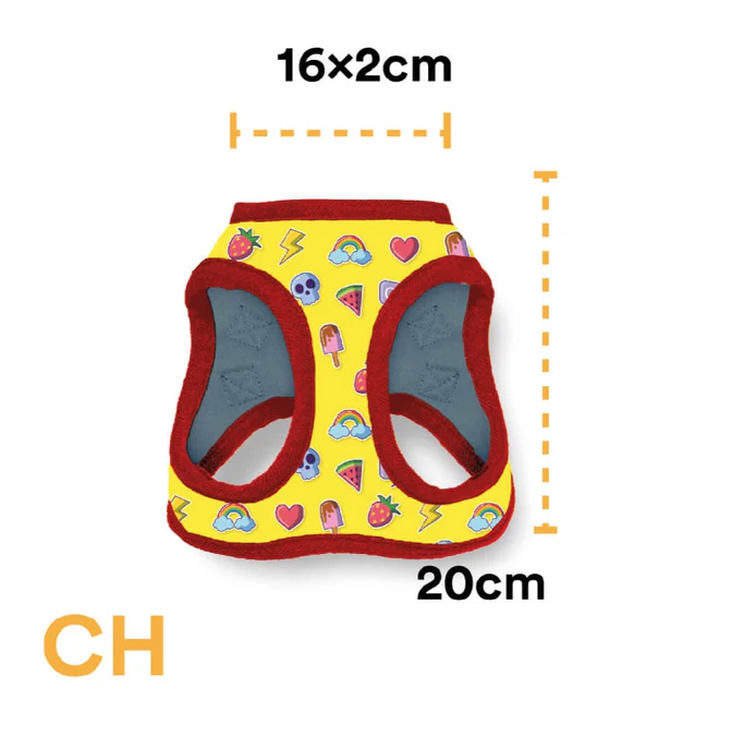 PRA4 Pechera Para Perro Con Diseños Divertidos Full Print, De Fácil Transpiración y Muy Cómoda. Color Amarillo