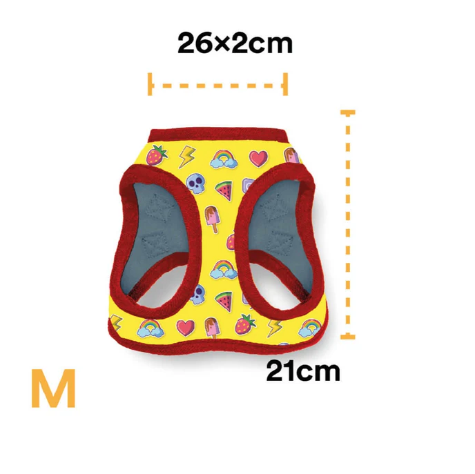 PRA5 Pechera Para Perro Con Diseños Divertidos Full Print, De Fácil Transpiración y Muy Cómoda. Color Amarillo