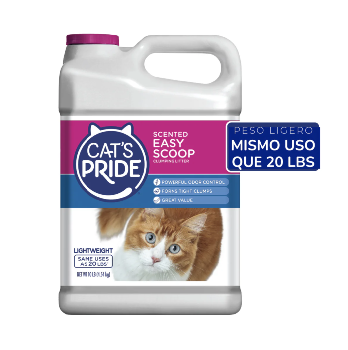 ar4 Cat's Pride Scented Easy Scoop Arena para gato Aglutinante, Elimina olores, Sin químicos tòxicos, Grumos Sòlidos 10lb