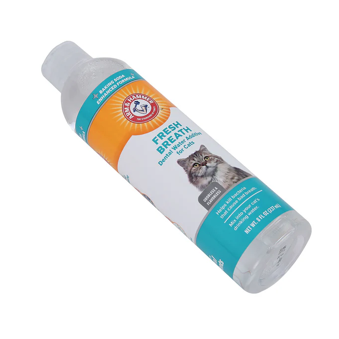e4 Arm & Hammer Enjuague dental para gato, elimina el mal aliento, combate el sarro y placa, 237ml