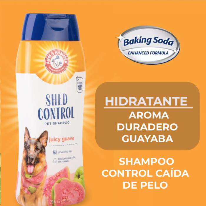 g3 Arm & Hammer Shampoo para Perro Control Caída de Pelo, aroma Guayaba.