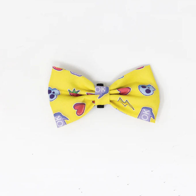 ma2 Collar Con Moño Para Perro Jack Pet Style Con Cintilla Reforzada, Costuras De Refuerzo En Forma De Zigzag Y Herraje De Acero Reforzado Con Punto De Soldadura. Color Amarillo.