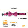 Collar Con Moño Para Perro Jack Pet Style Con Cintilla Reforzada, Costuras De Refuerzo En Forma De Zigzag Y Herraje De Acero Reforzado Con Punto De Soldadura. Color Fucsia.