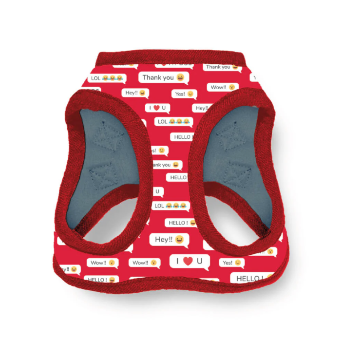 pch1 Pechera Para Perro Con Diseños Divertidos Full Print, De Fácil Transpiración y Muy Cómoda. Color Rojo