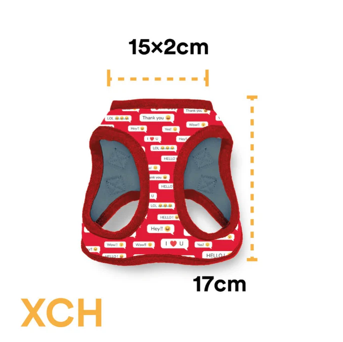 pch3 Pechera Para Perro Con Diseños Divertidos Full Print, De Fácil Transpiración y Muy Cómoda. Color Rojo
