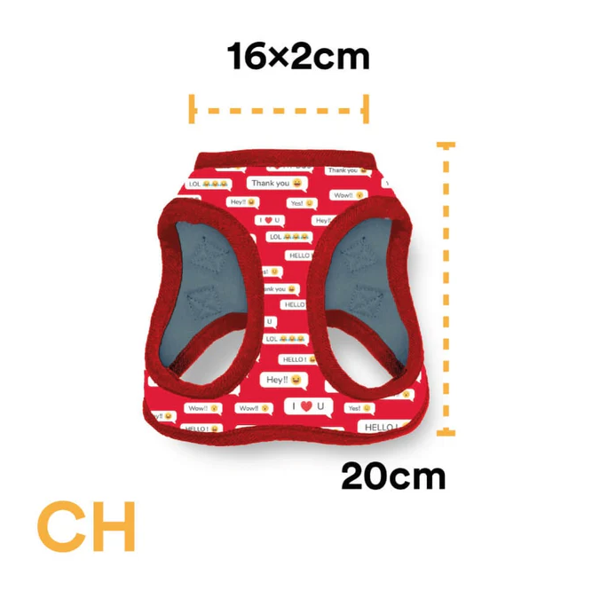 pch4 Pechera Para Perro Con Diseños Divertidos Full Print, De Fácil Transpiración y Muy Cómoda. Color Rojo