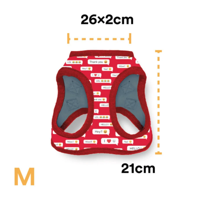 pch5 Pechera Para Perro Con Diseños Divertidos Full Print, De Fácil Transpiración y Muy Cómoda. Color Rojo