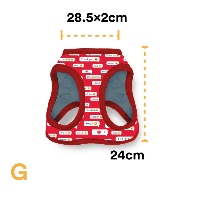 pch6 Pechera Para Perro Con Diseños Divertidos Full Print, De Fácil Transpiración y Muy Cómoda. Color Rojo
