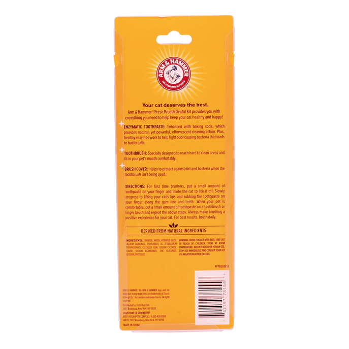 pdg2 Arm & Hammer Kit Pasta Dental con Cepillo para Gato, Elimina Sarro y Mal Aliento, Sabor Atún, 3pzas