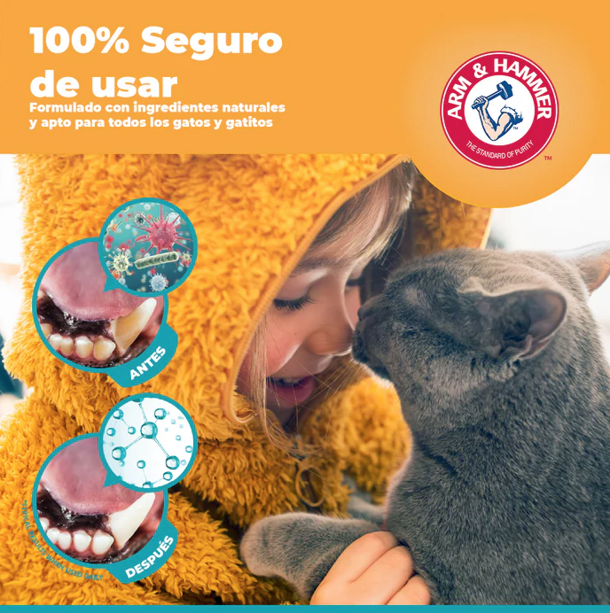 pdg5 Arm & Hammer Kit Pasta Dental con Cepillo para Gato, Elimina Sarro y Mal Aliento, Sabor Atún, 3pzas