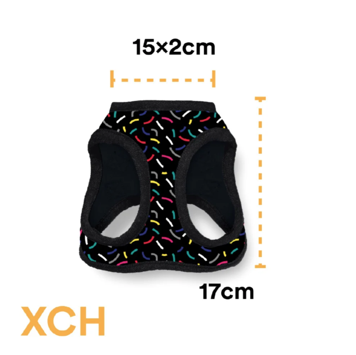 pn3 Pechera Para Perro Con Diseños Divertidos Full Print, De Fácil Transpiración y Muy Cómoda. Color Negro