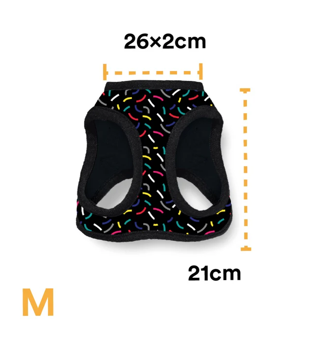 pn5 Pechera Para Perro Con Diseños Divertidos Full Print, De Fácil Transpiración y Muy Cómoda. Color Negro