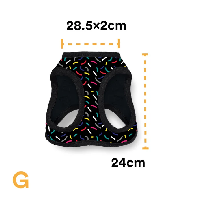 pn6 Pechera Para Perro Con Diseños Divertidos Full Print, De Fácil Transpiración y Muy Cómoda. Color Negro