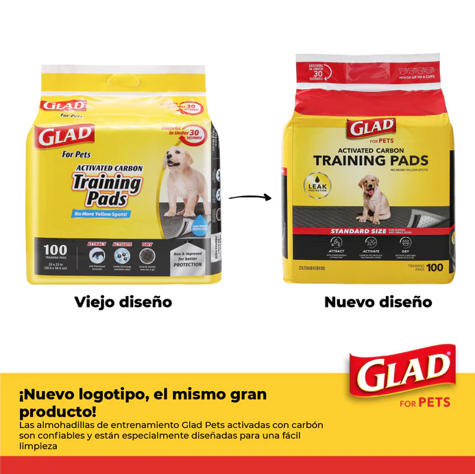 t6 Tapete Entrenador para Perro Glad 5 Capas a Prueba de Fuga, Elimina Olor, Convierte Orina a Gel 30pz