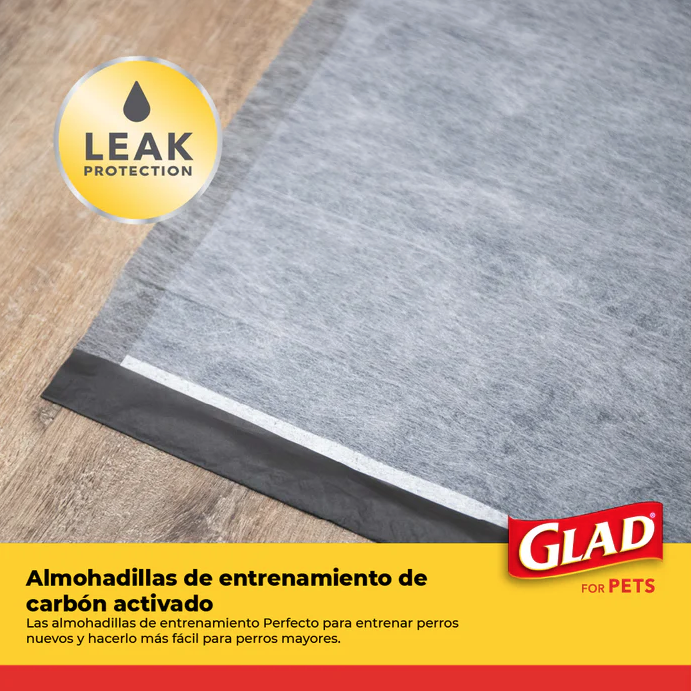 t9 Tapete Entrenador para Perro Glad 5 Capas a Prueba de Fuga, Elimina Olor, Convierte Orina a Gel 30pz
